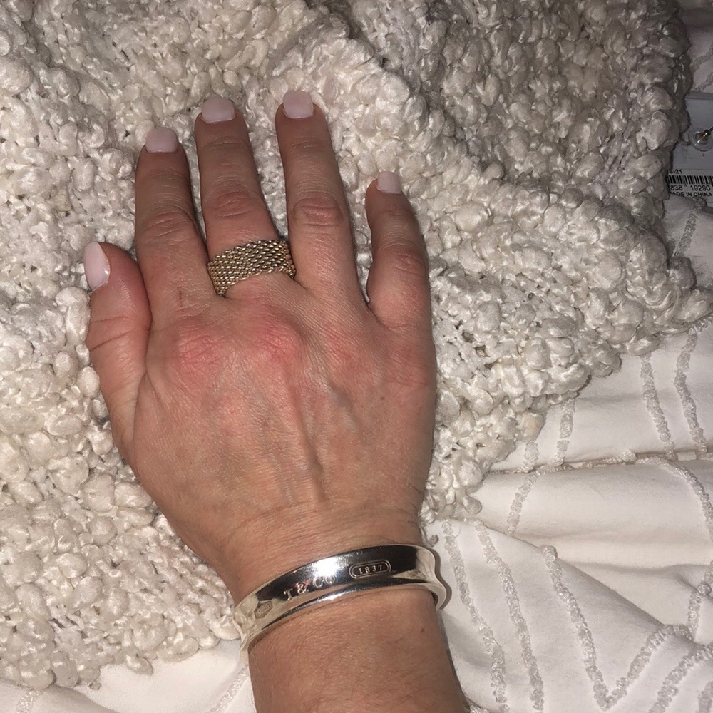 Tiffany bangle and mesh ring set
